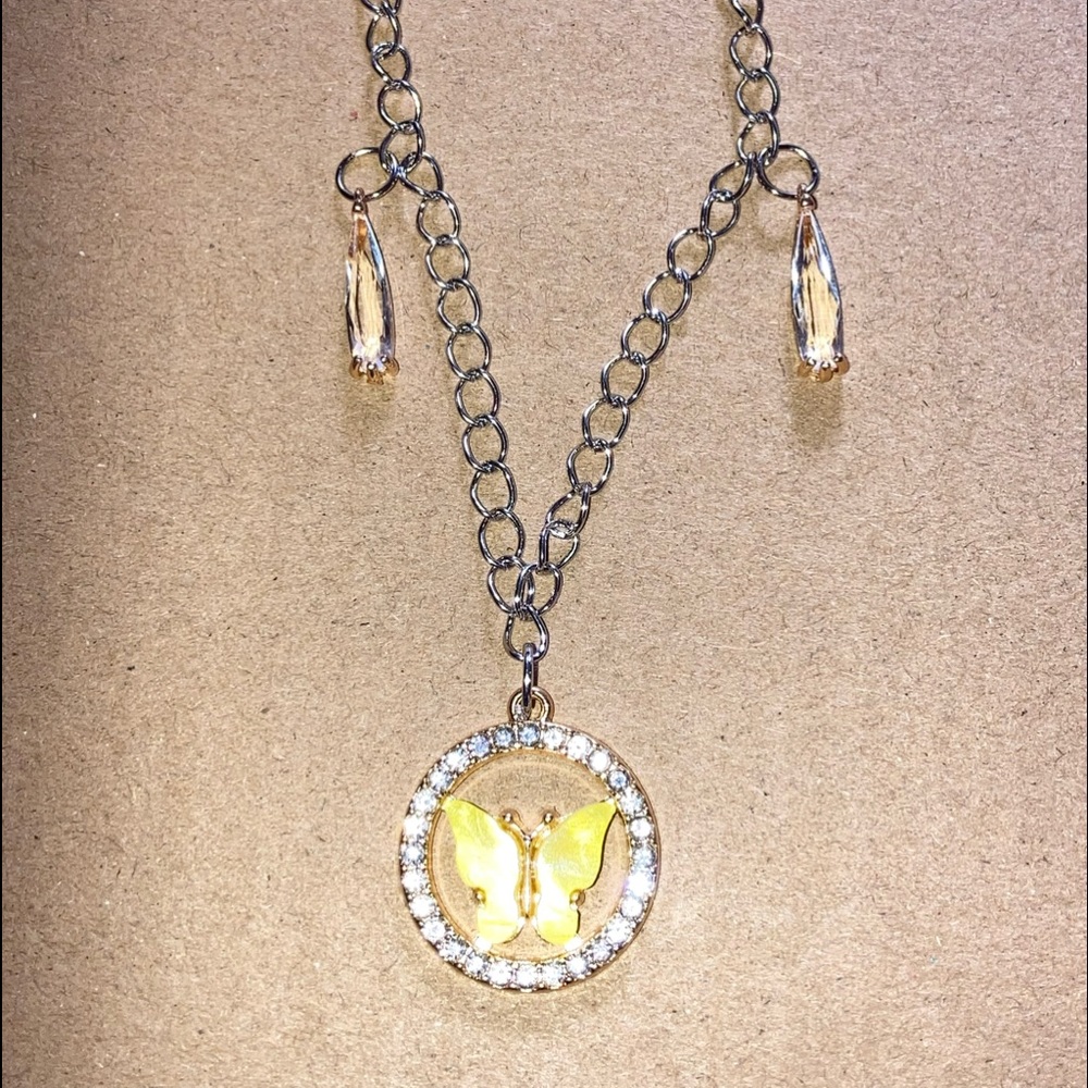 Yellow hope necklace with teardrops❤️